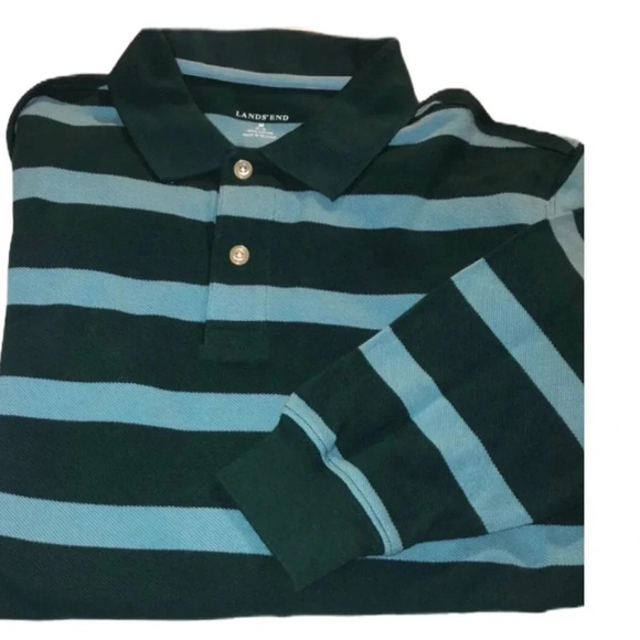 LANDS’ END NWOT BOYS TOP SHIRT POLO NEW SPRING WINTER FALL TSHIRT SIZE M 10 12 - Picture 1 of 2